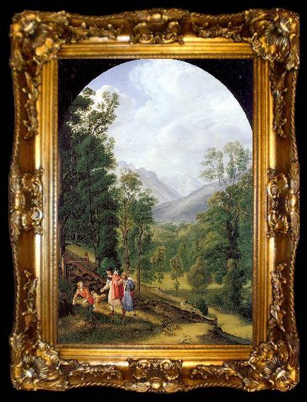 framed  Olivier, Johann Heinrich Ferdinand Landscape near Berchtesgaden, ta009-2
